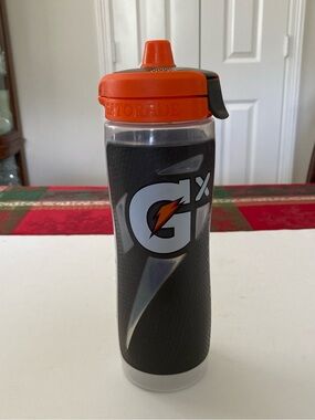 Gatorade GX Hydration System 30oz Squeeze Orange & Gray Sports Water Bottle DAD